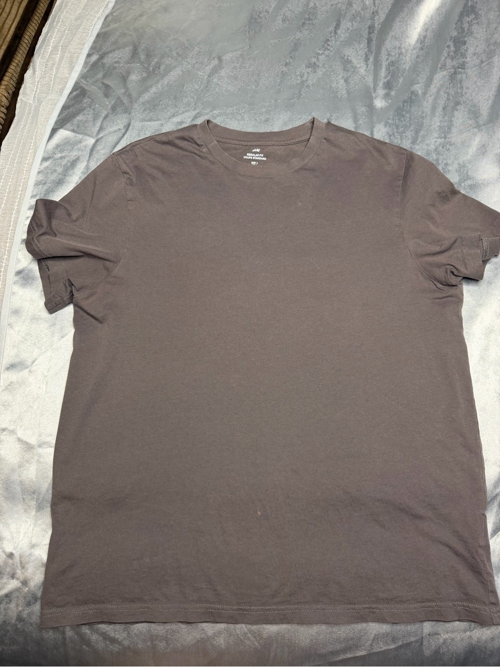 H&M Men's Crew Neck T-Shirt in Brown